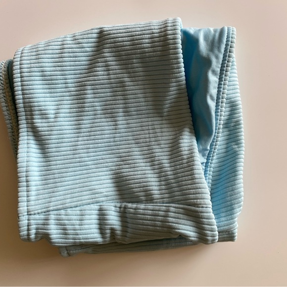 NWOT Frankie's Bikinis Jenna pale blue Ribbed Bandeau 
Swimsuit Top - Picture 3 of 7